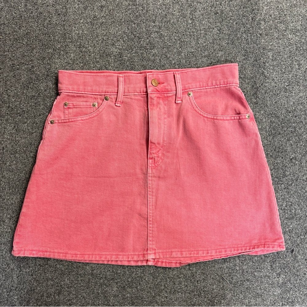 Gap Denim 100% Cotton Hot Pink Jean Mini Skirt Size 8/29 Bright Retro Summer